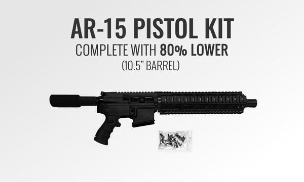 AR-15 PISTOL KIT COMPLETE WITH 80% LOWER 10.5" PHOSPHATE BARREL